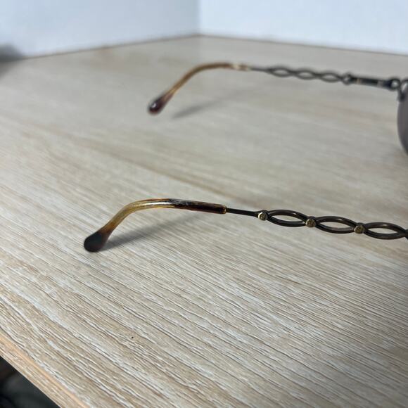 Vintage Fendi Ebony Deep Eyeglasses Bronze Metal Oval Frames Only 53-18